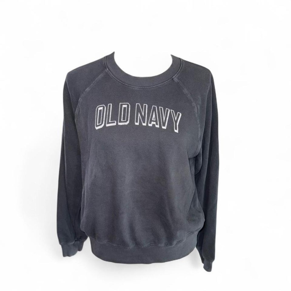 OLD NAVY GRAY W/WHITE LOGO SWEATSHIRT LADIES SMALL